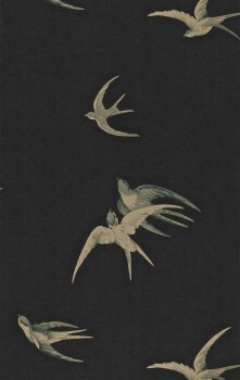 Vogelschwarm schwarz Vliestapete Sanderson - One Sixty DVIWSW105