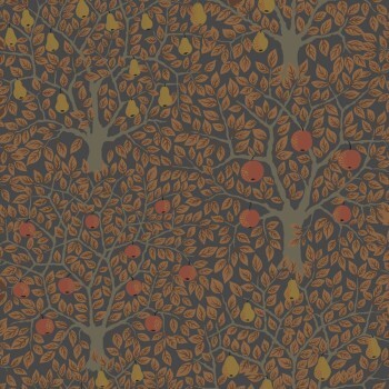 bunter Apfelbaum Vliestapete braun Grönhaga Rasch Textil 044109