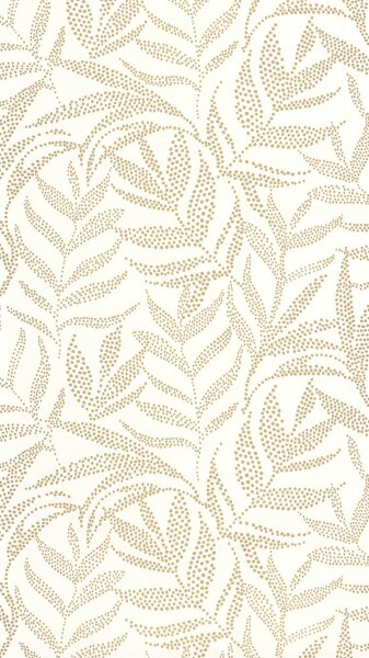 floral pattern with gold accents white non-woven wallpaper Caselio - Moonlight 2 MLGT104300273
