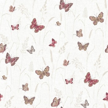 Butterfly White and Red Wallpaper Kitchen Recipes Essener G12254