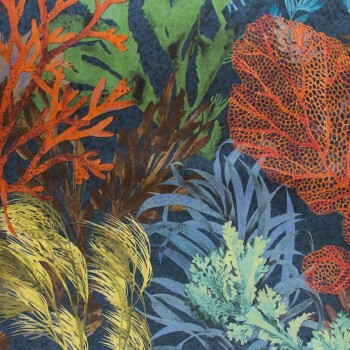 Korallen und Pflanzen Vliestapete bunt und blau Tropical Hohenberger 26733