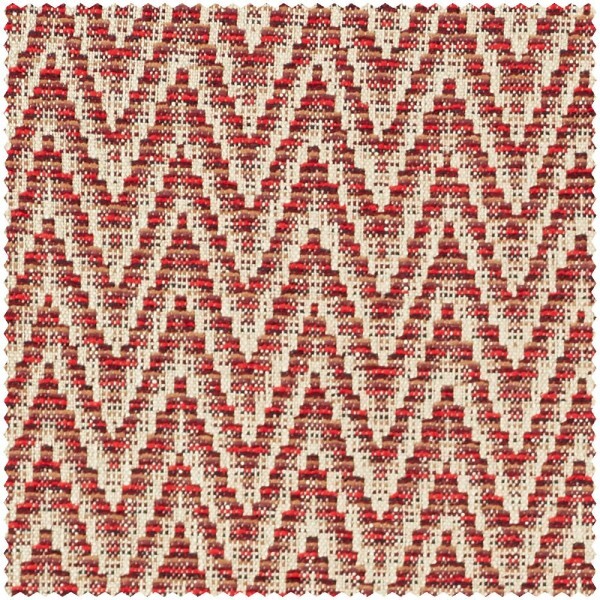 dynamic line pattern beige and red furnishing fabric Sanderson Caspian DCAC236907