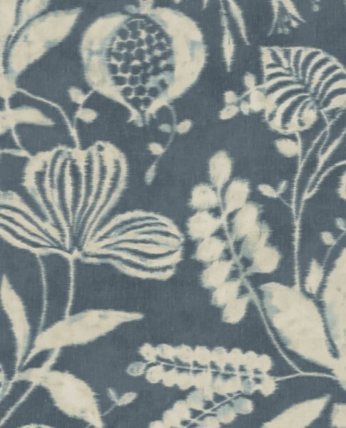 blue non-woven wallpaper flower pattern Terra Eijffinger 391503
