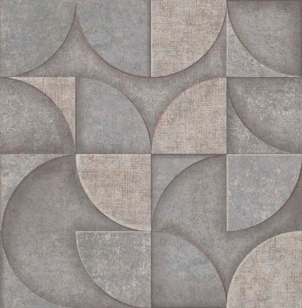non-woven wallpaper curved shapes gray 026749