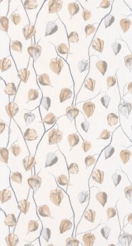 Branches and berriescreme beige non-woven wallpaper Casadeco - Ginkgo Texdecor GINK86211202