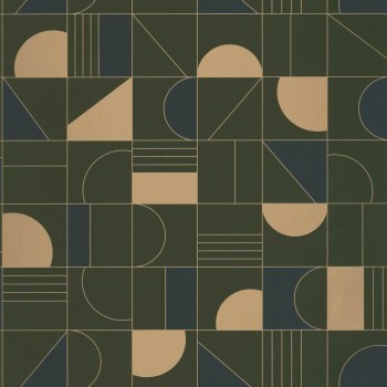 Geometrisches Muster Tapete grün Caselio - Labyrinth Texdecor LBY102106179