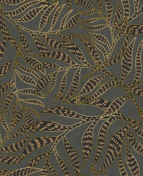 leaf pattern non-woven wallpaper blue Terra Eijffinger 391553
