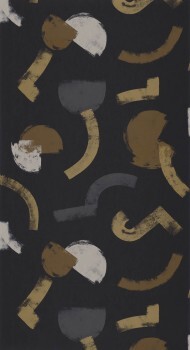 Abstract Geometric Shapes Non-Woven Wallpaper Black Earth Tone Gallery GLRY86139725
