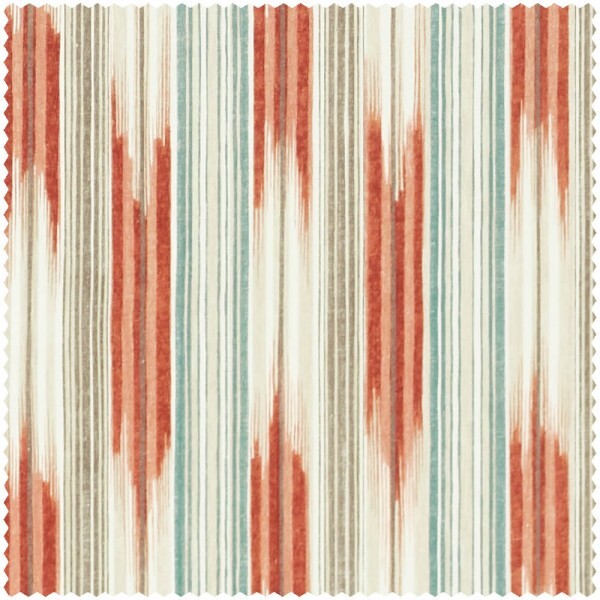 lines and wide stripes beige and red furnishing fabric Sanderson Caspian DCAC226644