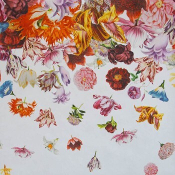 Flowers white and colorful mural Tropical Hohenberger 18003