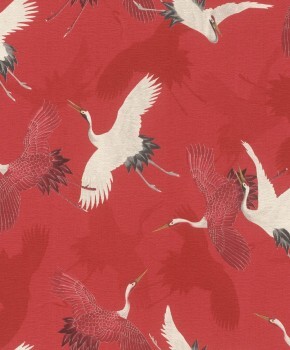 non-woven wallpaper birds red 560671