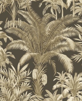 Crumpled optics non-woven wallpaper beige and black Charleston Rasch Textil 030700