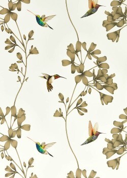 Flowers and Branches Beige Wallpaper Sanderson Harlequin - Color 1 HTEW112607