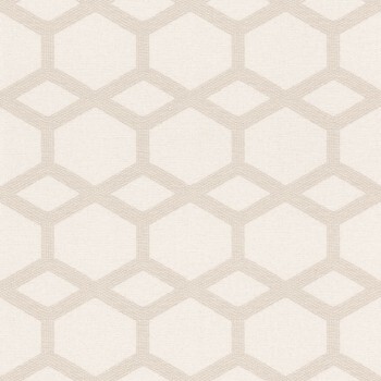 non-woven wallpaper honeycomb pattern cream 291413