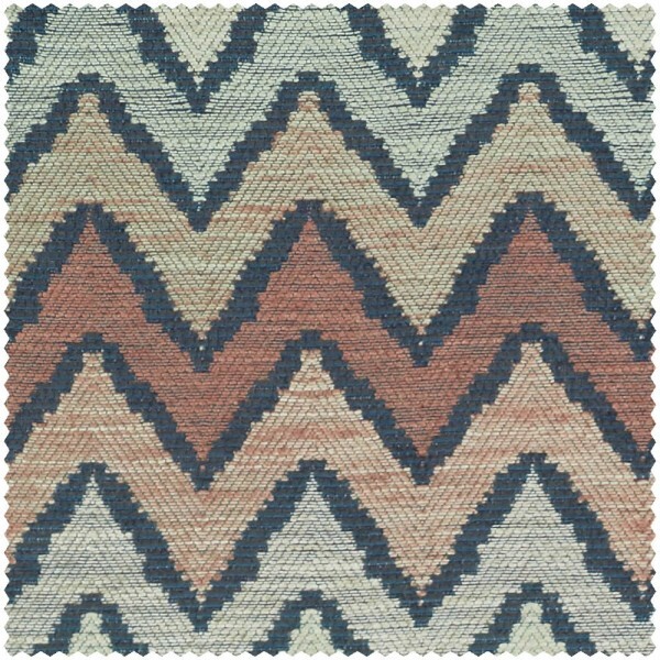 wide zigzag pattern beige and brown furnishing fabric Sanderson Caspian DCAC236905