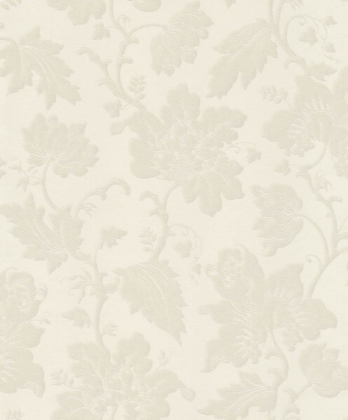 Petal pattern beige vinyl wallpaper Trianon 13 Rasch 570434