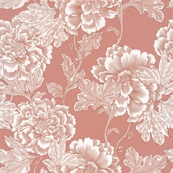 Dark dusky pink non-woven wallpaper Big Flowers Caselio - Dream Garden DGN102264049