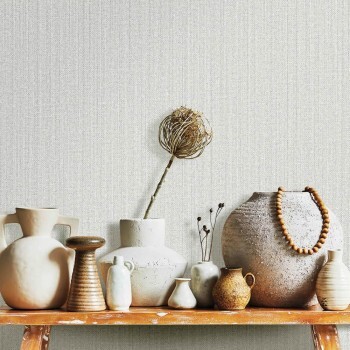 Light beige non-woven wallpaper uni wallpaper Blooming Garden Rasch Textil 084075