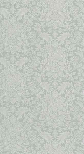 flowers leaves non-woven wallpaper sage green Casadeco - Five O'Clock Texdecor FOCL85817381
