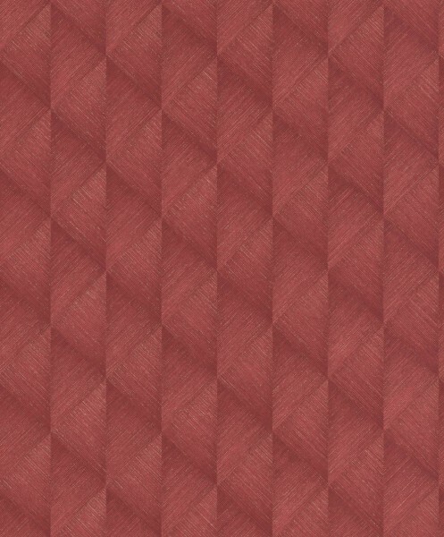 Brick red vinyl wallpaper diamond pattern Tropical House Rasch 687965