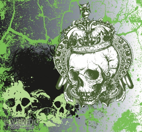 Toten-Kopf Wand-Bild Grün