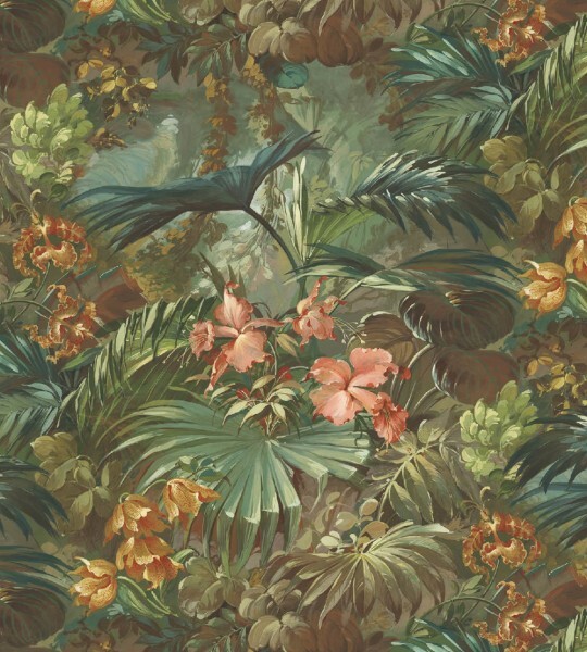 Buntes Wandbild feminine Blütenoptik Charleston Rasch Textil 030900