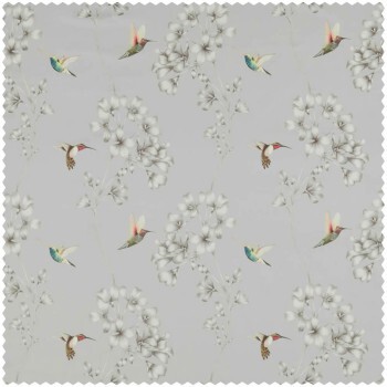 Flower tendrils and leaves gray furnishing fabric Sanderson Harlequin - Color 1 HTEF120981