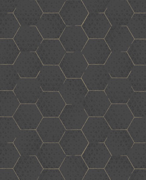 Eijffinger Enso 55-386581 graphic pattern non-woven wallpaper black