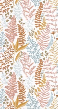 Branches white and multicolored wallpaper Caselio - La Foret Texdecor FRT102924366