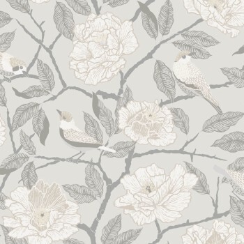 non-woven wallpaper little birds beige 034021