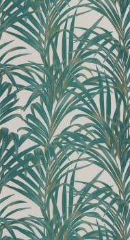 Gray and green wallpaper jungle leaves Casadeco - 1930 Texdecor MNCT28927222
