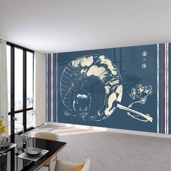blue cats design wallpaper 18048-HTM GMM Hohenberger