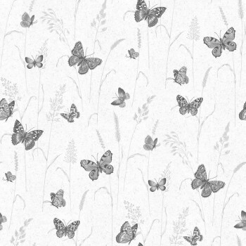 Butterflies Wallpaper White and Gray Kitchen Recipes Essener G12253