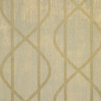 Sage green non-woven wallpaper lines with glass beads Universe Hohenberger 81221-HTM