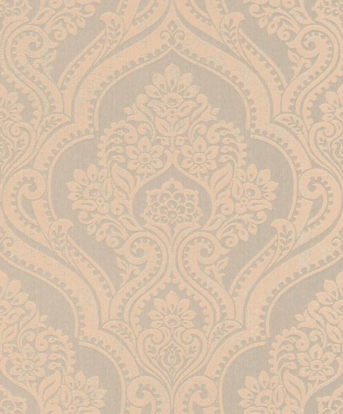 non-woven wallpaper leaf ornaments cream and powder pink 88754