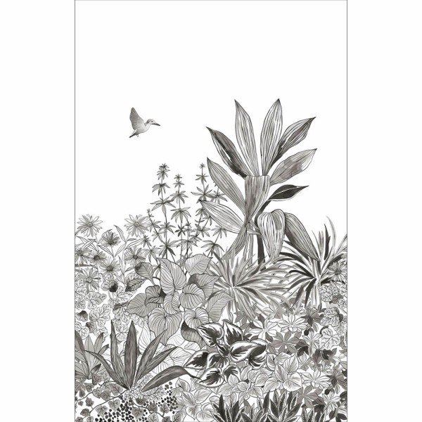 Various Plants Trees Black White Mural Caselio - Moonlight 2 MLGT104140934