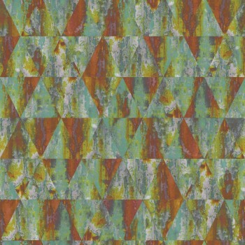 Diamond Pattern Wallpaper Green and Red Grunge Essener G45336