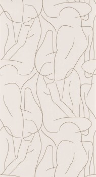 Curved lines Cream non-woven wallpaper Casadeco - Gallery Texdecor GLRY86101108