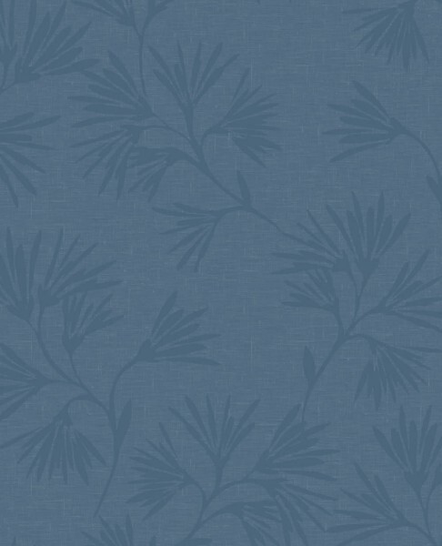 55-386552 Eijffinger Enso floral pattern non-woven wallpaper blue