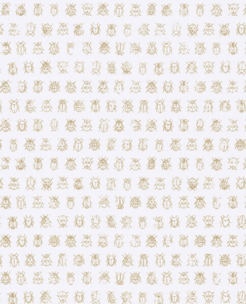 Eijffinger PIP Studio 55-375030, non-woven wallpaper white gold ladybird