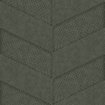 non-woven wallpaper faux leather look green 347793
