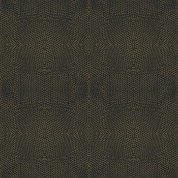 non-woven wallpaper snakeskin pattern black and gold 347322