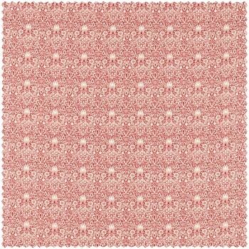 Decoration fabric small flowers and leaves red MEWF227033