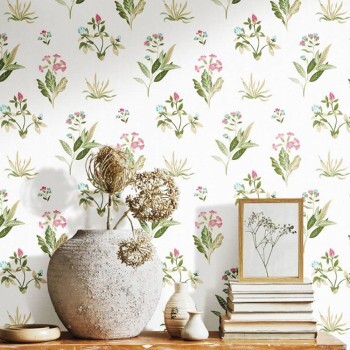 Nature motifs non-woven wallpaper white Blooming Garden Rasch Textil 084012