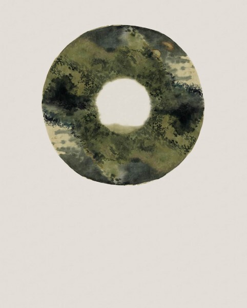 Eijffinger Enso 55-386650 Wandbild Omni Kreis grün beige