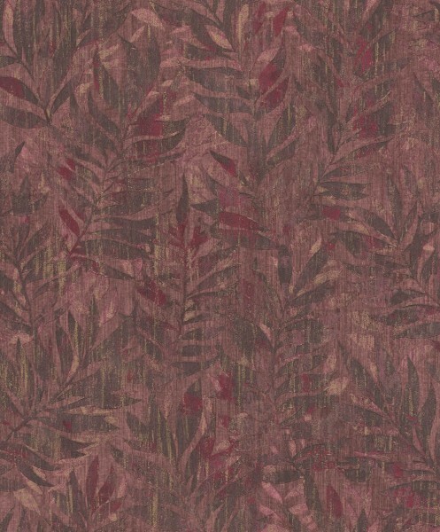 wallpaper branches and leaves dark pink 561296