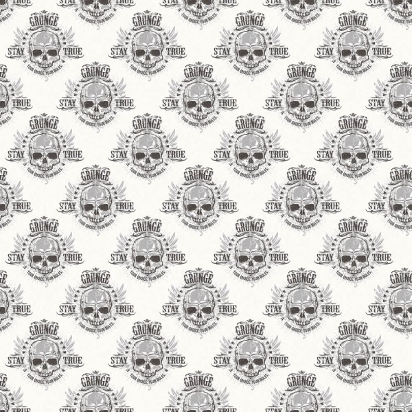 White and Black Wallpaper Skull Grunge Essener G45365
