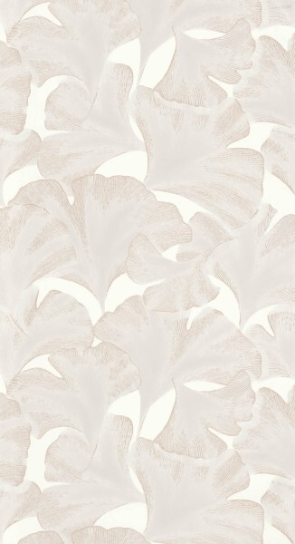 With shiny pigments non-woven wallpaper white Casadeco - Ginkgo Texdecor GINK86240101