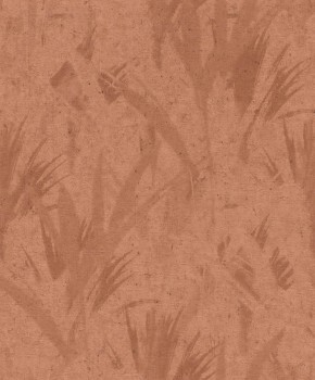 leaf pattern terracotta non-woven wallpaper Concrete Rasch 520767
