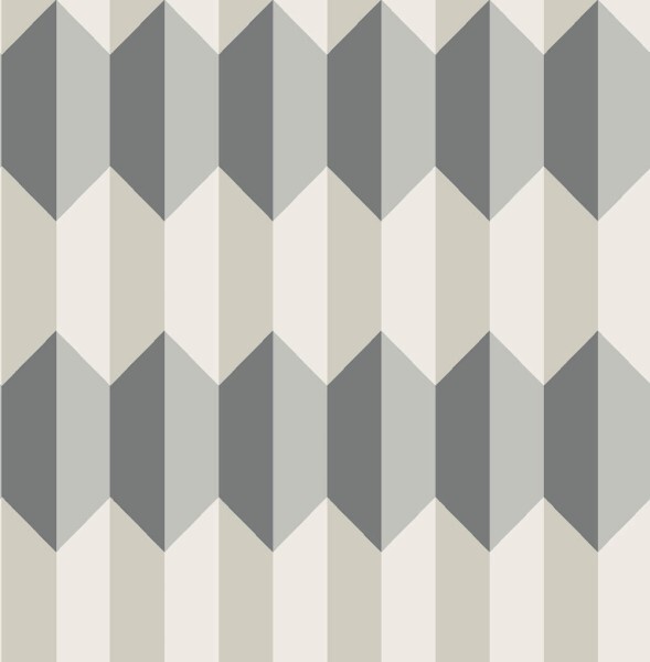 Grau und creame Vliestapete Grafisches Rauten Muster Charleston Rasch Textil 031800